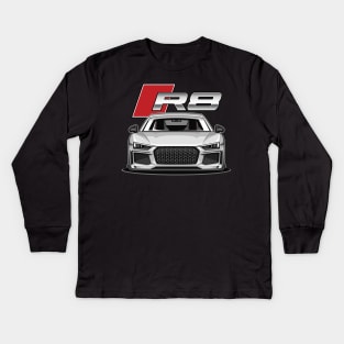 R8 V10 Performance (Glacier White) Kids Long Sleeve T-Shirt